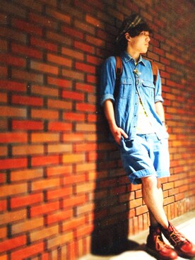 「Ralph Lauren」｜「アイテム（ハンチング/ベレー帽）」を使った、まるさん（メンズ・169cm）の夏コーディネート