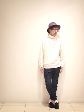 「JOURNAL STANDARD relume（ジャーナルスタンダード　レリューム）のアイテム（ハット）」を使った、honeshigaさん（メンズ・168cm）の秋コーディネート