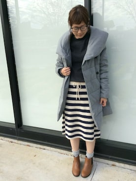 「LBC（エルビーシー）のアイテム（ダウンジャケット/コート）」を使った、sakuさん（レディース・164cm）の秋コーディネート
