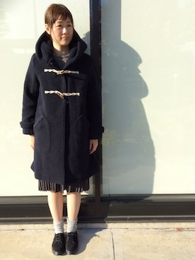 「LBC（エルビーシー）のアイテム（ダッフルコート）」を使った、sakuさん（レディース・164cm）の冬コーディネート