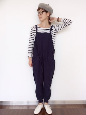 「LBC（エルビーシー）のアイテム（サロペット/オーバーオール）」を使った、sakuさん（レディース・164cm）の夏コーディネート