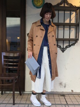 「LBC（エルビーシー）のアイテム（トレンチコート）」を使った、sakuさん（レディース・164cm）の冬コーディネート
