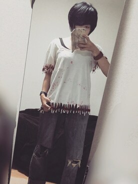「アイテム（バングル/リストバンド）」を使った、tomさん（レディース・156cm・10代）の夏コーディネート