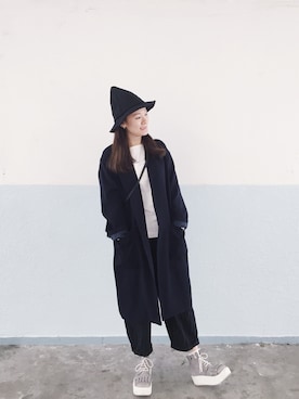 「A land（エーランド）のアイテム（帽子）」を使った、Kiannbooさん（レディース・163cm）の冬コーディネート