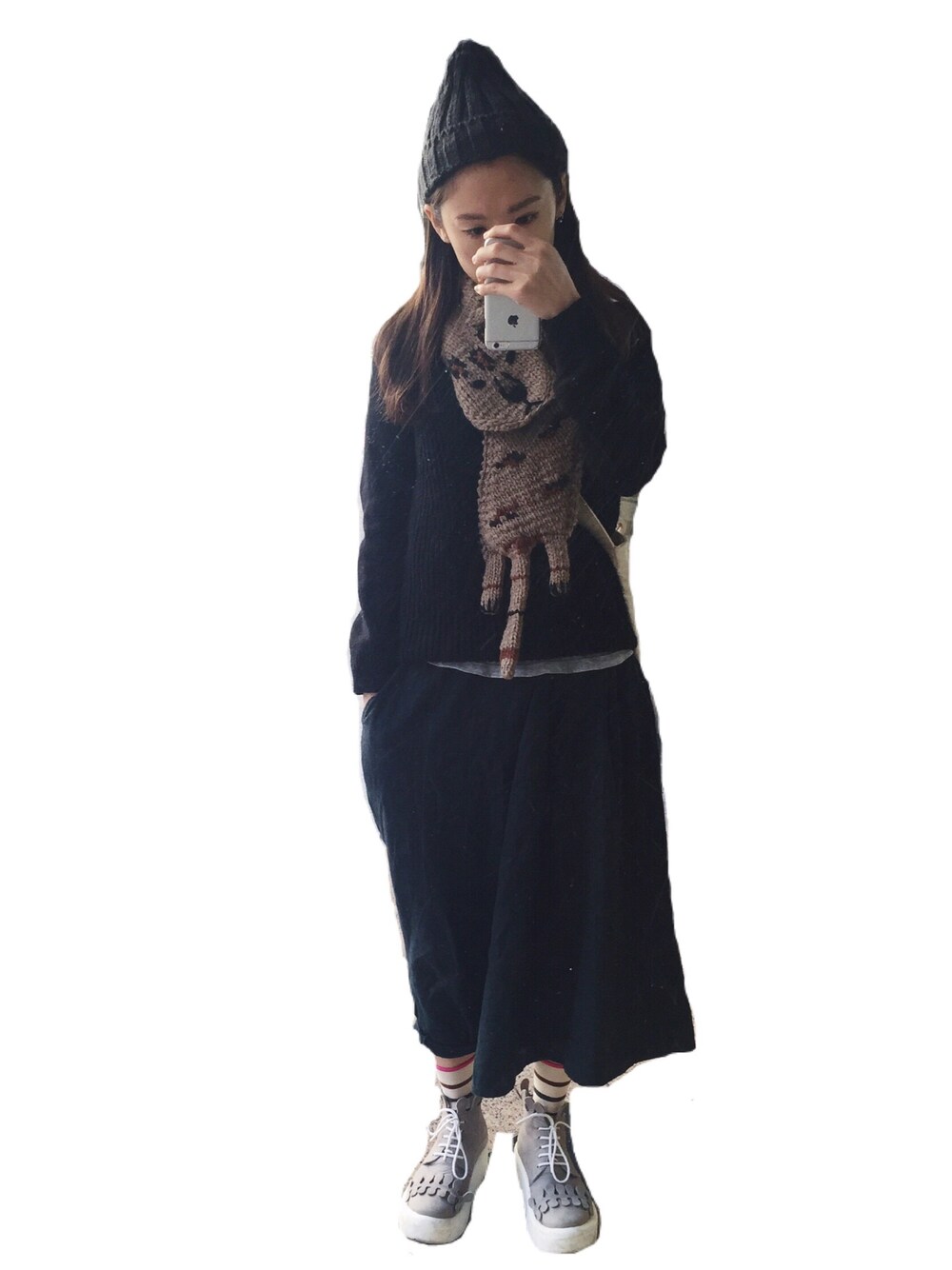 「ootd、daily look、FRAPBOIS、lookbook、UNIQLO、Tokyo bopper」｜「FRAPBOISのアイテム（その他パンツ、グリーン系）」を使った、Kiannbooさん（レディース・163cm）の冬コーディネートの1枚目の写真