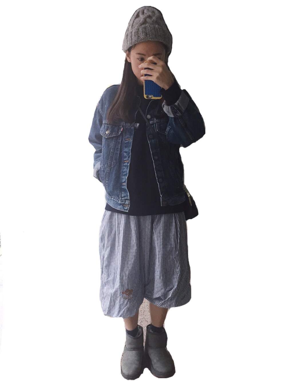 「ootd、daily look、lookbook、denim、VINTAGE、ne-net、blue」｜「Ne-netのアイテム（スカート、ブルー系）」を使った、Kiannbooさん（レディース・163cm）の冬コーディネートの1枚目の写真