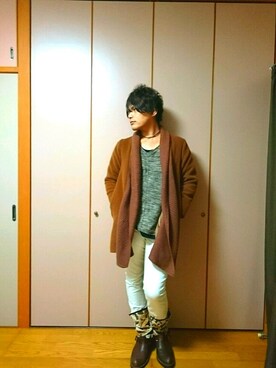 「RYU（リュー）のアイテム（ジャケット/アウター）」を使った、優さん（メンズ・172cm）の冬コーディネート