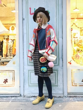 「handmade」｜「アイテム（その他アウター）」を使った、lxxxanさん（レディース・170cm）の冬コーディネート
