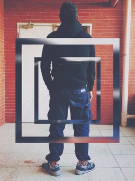 「ROARINGWILDのアイテム（ジャケット/アウター）」を使った、余文猫さん（メンズ・185cm）の冬コーディネート