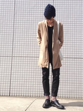 「黒縁メガネ」｜「アイテム（その他アウター）」を使った、yuさん（メンズ・177cm）の秋コーディネート