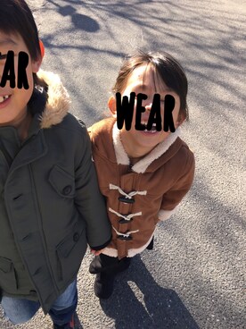 「しまむら（シマムラ）のアイテム（その他アウター）」を使った、yuuuさん（キッズ・110cm）の冬コーディネート