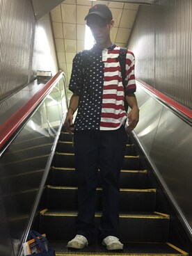 「古着好きフォローしてください！」｜kOさん（メンズ・177cm）の夏コーディネート
