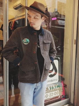 「BRIXTON（ブリクストン）のアイテム（キャップ）」を使った、陳星申易さん（メンズ・179cm）の夏コーディネート