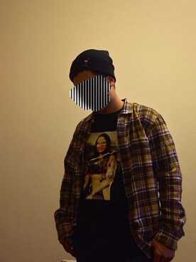 「FLIP THE SCRIPT（フリップザスクリプト）のアイテム（トップス）」を使った、giiさん（メンズ・170cm）の秋コーディネート