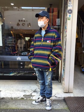 「TOMMY HILFIGER（トミーヒルフィガー）のアイテム（その他アウター）」を使った、giiさん（メンズ・170cm）の春コーディネート