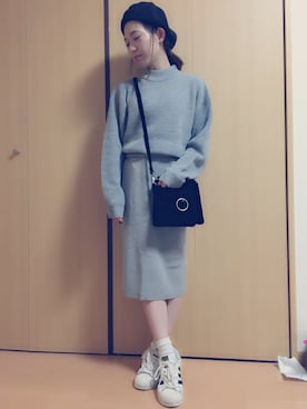 「オルチャンファッション」｜「アイテム（ハンチング/ベレー帽）」を使った、asamiiさん（レディース・148cm）の秋コーディネート