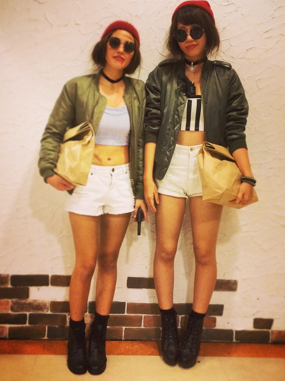 「WEAR HALLOWEEN 2014、ハロウィン、halloween」｜「TOPSHOPのTOP SHOP MA-1（ブルゾン、グリーン系）」を使った、さちおさん（レディース・162cm）の秋コーディネートの1枚目の写真