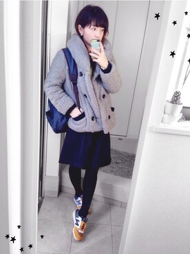 「NET（ネット）のアイテム（その他アウター）」を使った、R♡さん（レディース・158cm）の冬コーディネート