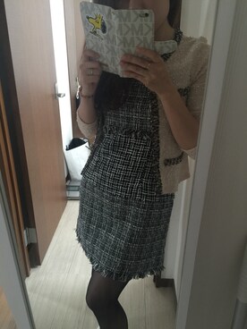 「M.deux（エムドゥ）のアイテム（カーディガン/ボレロ）」を使った、miさん（レディース・156cm）の秋コーディネート