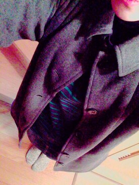 「アイテム（デニムスカート、グレー系）」を使った、ふうかさん（レディース・151cm）の冬コーディネート