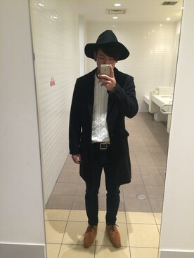 「ららぽーと」｜「アイテム（トップス）」を使った、おかぴーさん（メンズ・173cm）の冬コーディネート