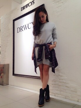 「DRWCYS（ドロシーズ）のアイテム（ブーツ）」を使った、reyさん（レディース・147cm）の秋コーディネート