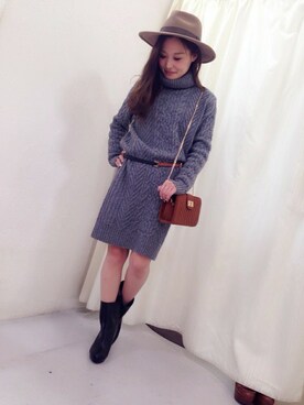 「DRWCYS（ドロシーズ）のアイテム（ブーツ）」を使った、reyさん（レディース・147cm）の秋コーディネート