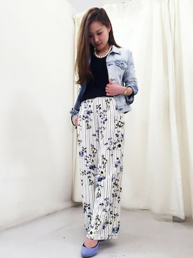 「DRWCYS（ドロシーズ）のアイテム（デニムジャケット）」を使った、reyさん（レディース・147cm）の春コーディネート