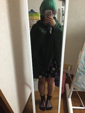 「アイテム（ポンチョ）」を使った、🍈もこ🍈さん（レディース・150cm・20代）の夏コーディネート
