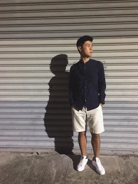 「GAP（ギャップ）のアイテム（アンダーウェア）」を使った、Symさん（メンズ・177cm）の秋コーディネート