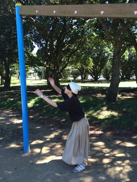「w closet」｜「アイテム（ニットキャップ/ビーニー）」を使った、みゆさん（レディース・164cm）の夏コーディネート
