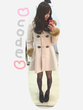 「one way（ワンウェイ）のアイテム（ダッフルコート）」を使った、❤︎さん（レディース・160cm）の冬コーディネート