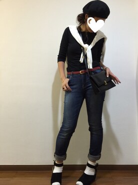 「ROBERTA DI CAMERINO（ロベルトディカメリーノ）のアイテム」を使った、rmiiさん（レディース・162cm）の秋コーディネート