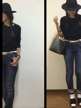 「Eddie Bauer（エディーバウアー）のアイテム（パンツ）」を使った、rmiiさん（レディース・162cm）の秋コーディネート