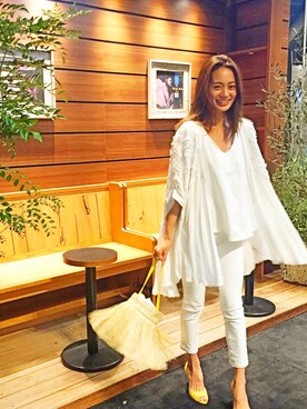 「H&M（エイチ・アンド・エム）のアイテム（ジャケット/アウター）」を使った、黒木 ナツミ🦋さん（レディース・162cm）の夏コーディネート