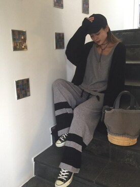 「ゆるニット」｜「アイテム（チュニック）」を使った、黒木 ナツミ🦋さん（レディース・162cm）の秋コーディネート