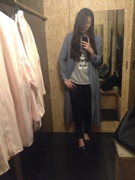 「blue」｜「アイテム（その他アウター）」を使った、차주아さん（レディース・172cm）の春コーディネート