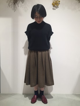 「アイテム（その他シューズ、レッド系）」を使った、otnさん（レディース・160cm）の冬コーディネート