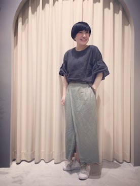 「chambre de charme（シャンブルドゥシャーム）のアイテム（スカート）」を使った、otnさん（レディース・160cm）の春コーディネート