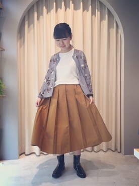 「chambre de charme（シャンブルドゥシャーム）のアイテム（ノーカラージャケット）」を使った、otnさん（レディース・160cm）の夏コーディネート