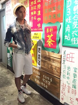 「TOPMAN（トップマン）のアイテム（デニムジャケット）」を使った、Jeffreyさん（メンズ・178cm）の春コーディネート