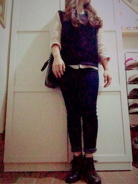 「DHOLIC（ディーホリック）のアイテム（ブーティ）」を使った、yuiii⍤⃝♡さん（レディース・152cm）の秋コーディネート