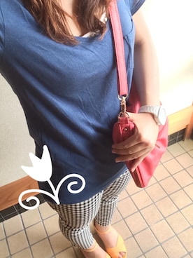 「UNIQLO Tシャツ」｜「アイテム（腕時計）」を使った、tamoyanさん（レディース・151cm）の夏コーディネート