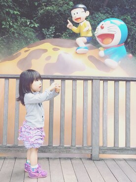 「fafa（フェフェ）のアイテム（パンツ）」を使った、mayukichiさん（キッズ・80cm）の秋コーディネート
