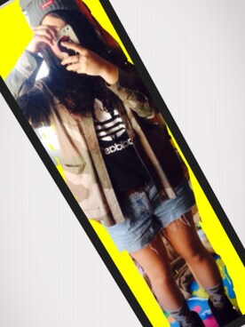 「HUF」｜「アイテム（その他アウター）」を使った、SENANさん（レディース・147cm）の秋コーディネート