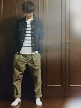 「BEAMS BOY（ビームスボーイ）のアイテム（パンツ）」を使った、Kobori Kiyariさん（メンズ・173cm）の春コーディネート