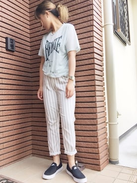 「SLY（スライ）のアイテム」を使った、♡M!NA♡さん（レディース・153cm）の夏コーディネート