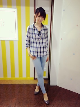 「スキッパーシャツ」｜aikoさん（レディース・169cm）の春コーディネート