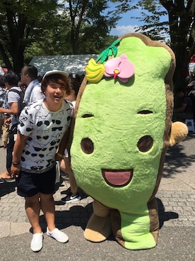 「mercibeaucoup,（メルシーボークー）のアイテム（帽子）」を使った、jimeoさん（メンズ・172cm）の夏コーディネート