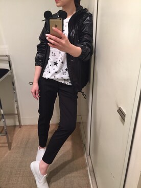 「白いスニーカー」｜「アイテム（ブルゾン）」を使った、fredcakeさん（レディース・153cm）の冬コーディネート
